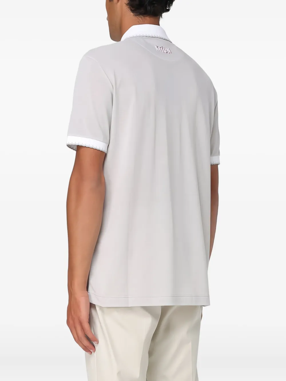Kiton logo-print polo shirt Grijs