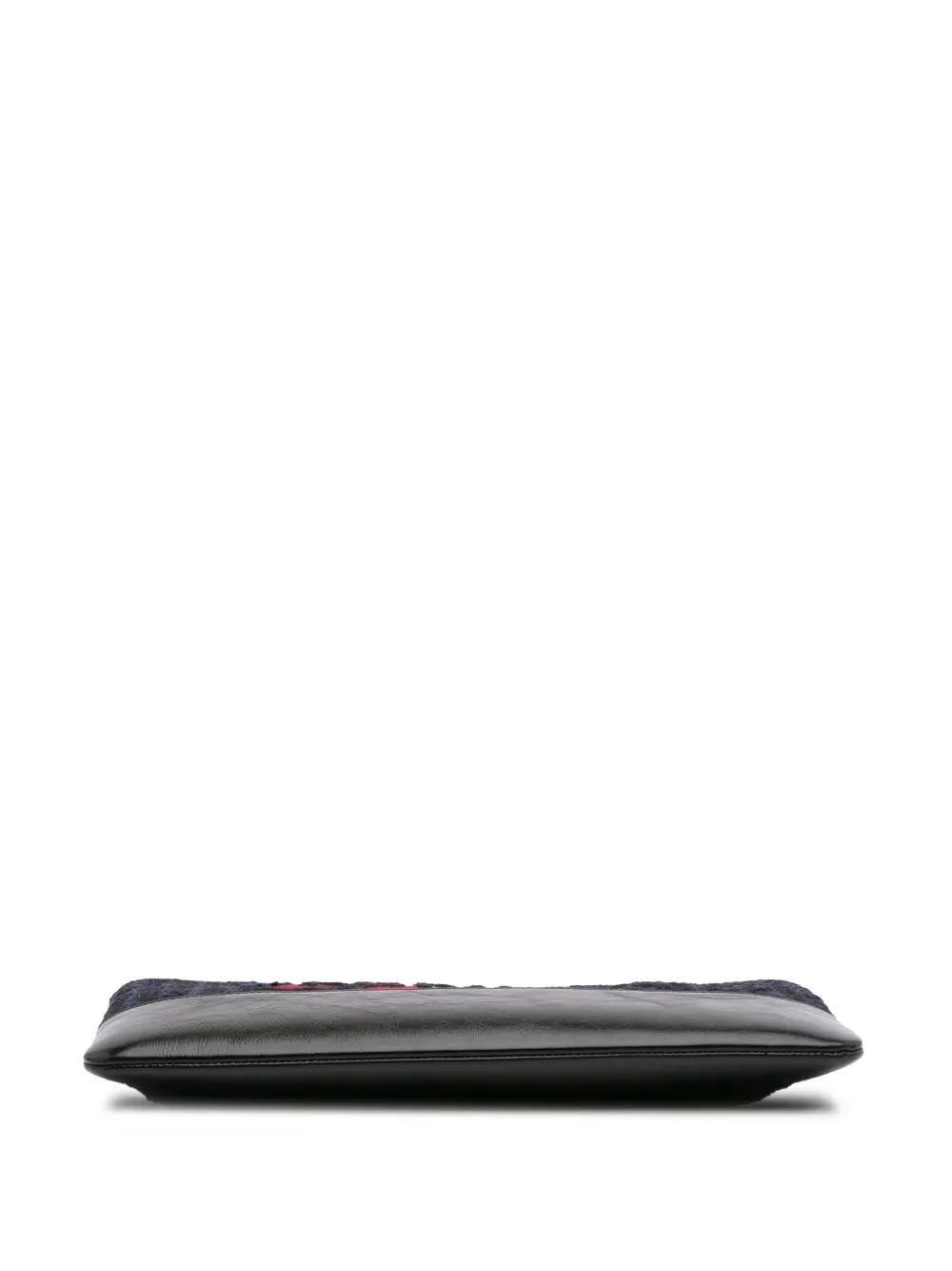 Pre-owned Chanel 2017-2018 Quilted Tweed And Calfskin Embroidered Gabrielle Clutch Bag