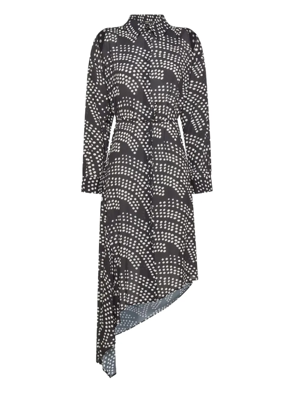 Seventy Asymmetriche jurk met stippen Zwart