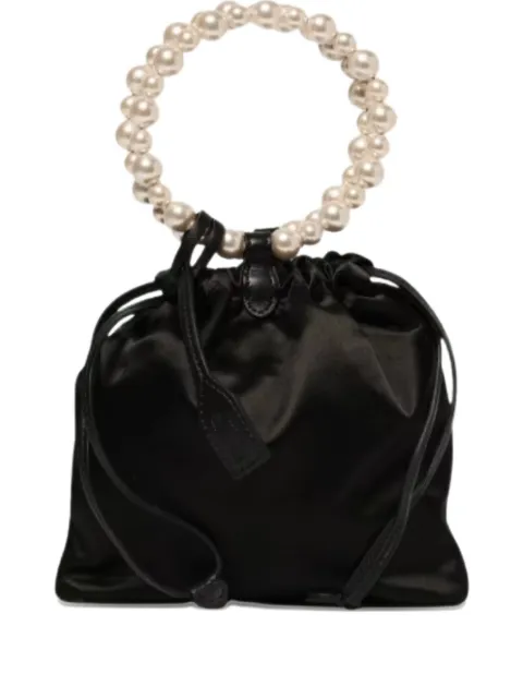 Moschino pearl-embellished drawstring tote bag