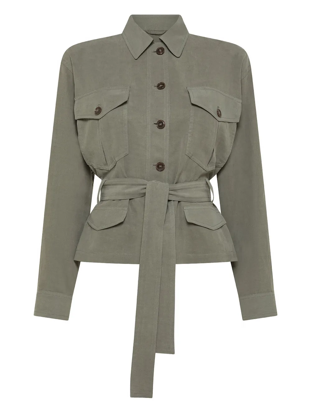 Seventy belted flap-pocket jacket | Green | Image 1