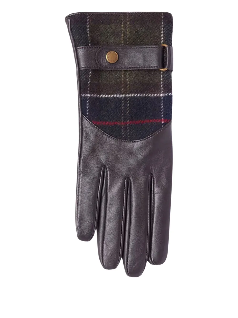 Barbour plaid-pattern leather gloves | Image 2