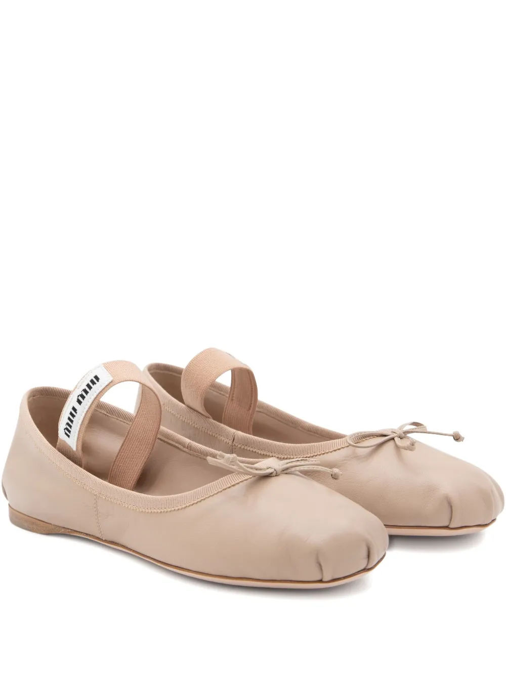 Miu Miu elasticated-strap ballet flats | Neutrals | Image 1