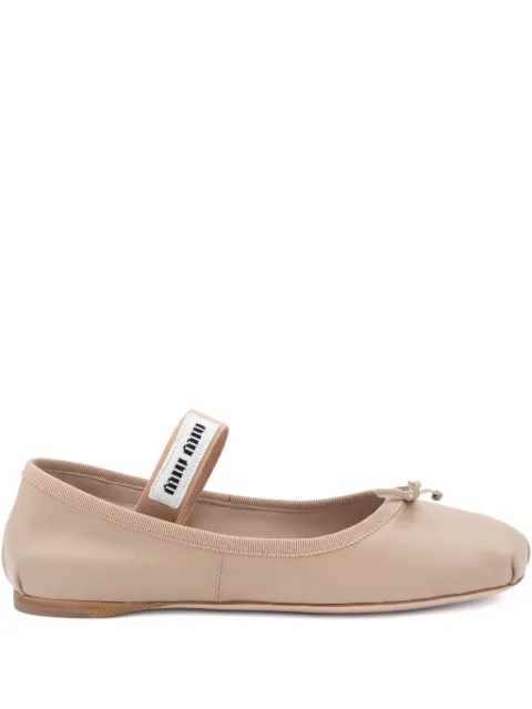 Miu Miu ballerinaer med elastisk rem