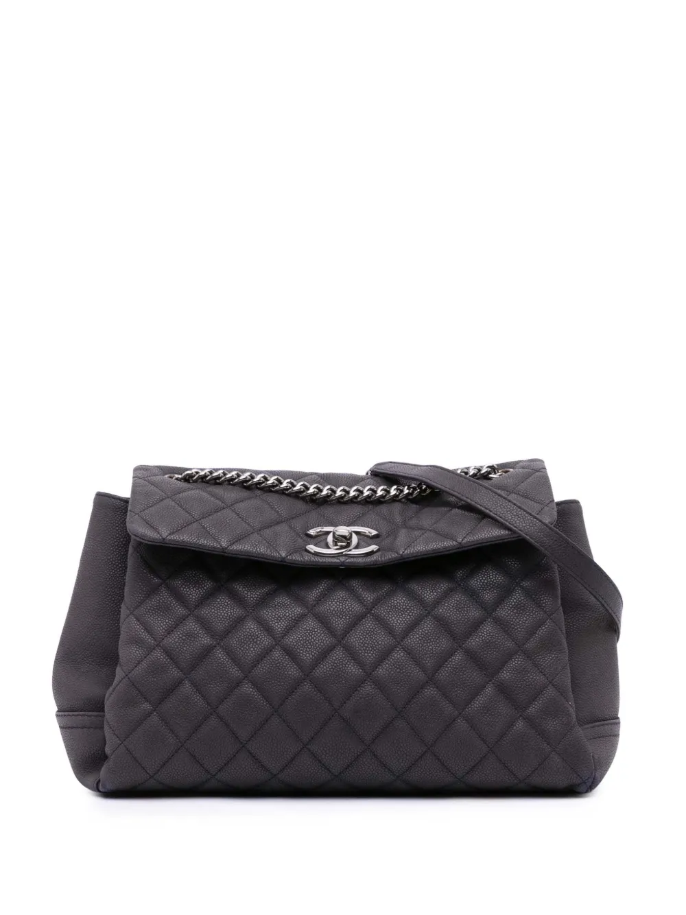 CHANEL Pre-Owned 2012 Medium Quilted Iridescent Caviar Lady Pearly Flap shoulder bag | Blue | Image 1