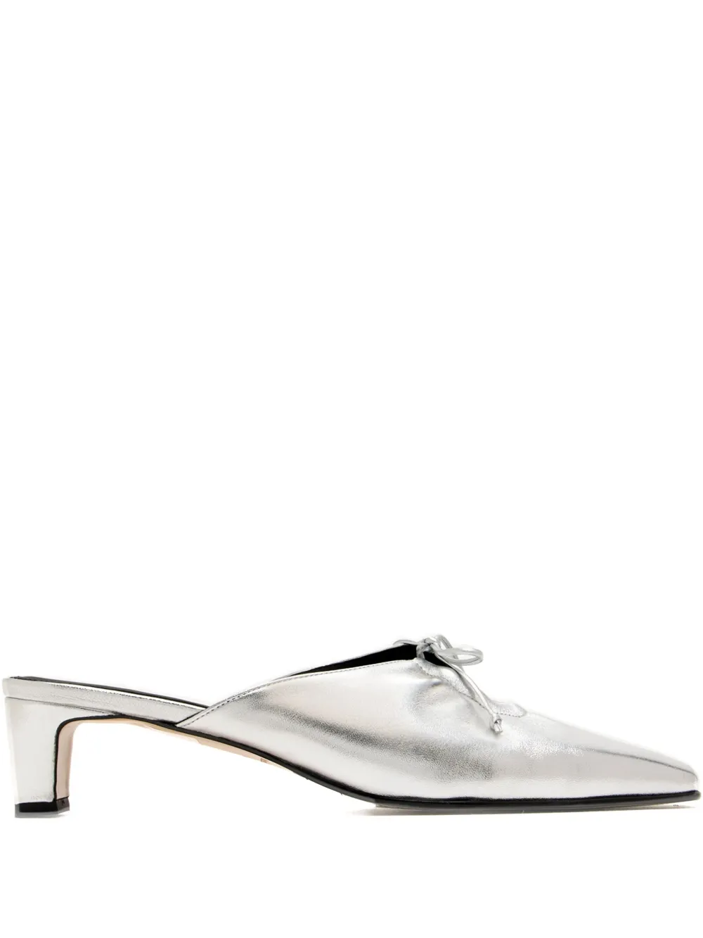 ALOHAS 50mm Amar metallic leather mules Silver