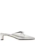 ALOHAS 50mm Amar metallic leather mules - Silver