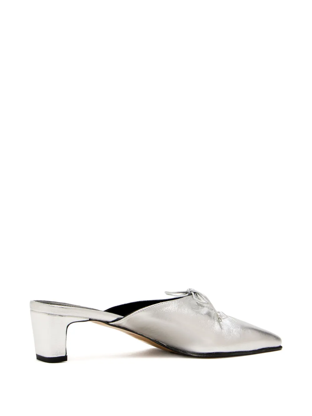 ALOHAS 50mm Amar metallic leather mules Silver
