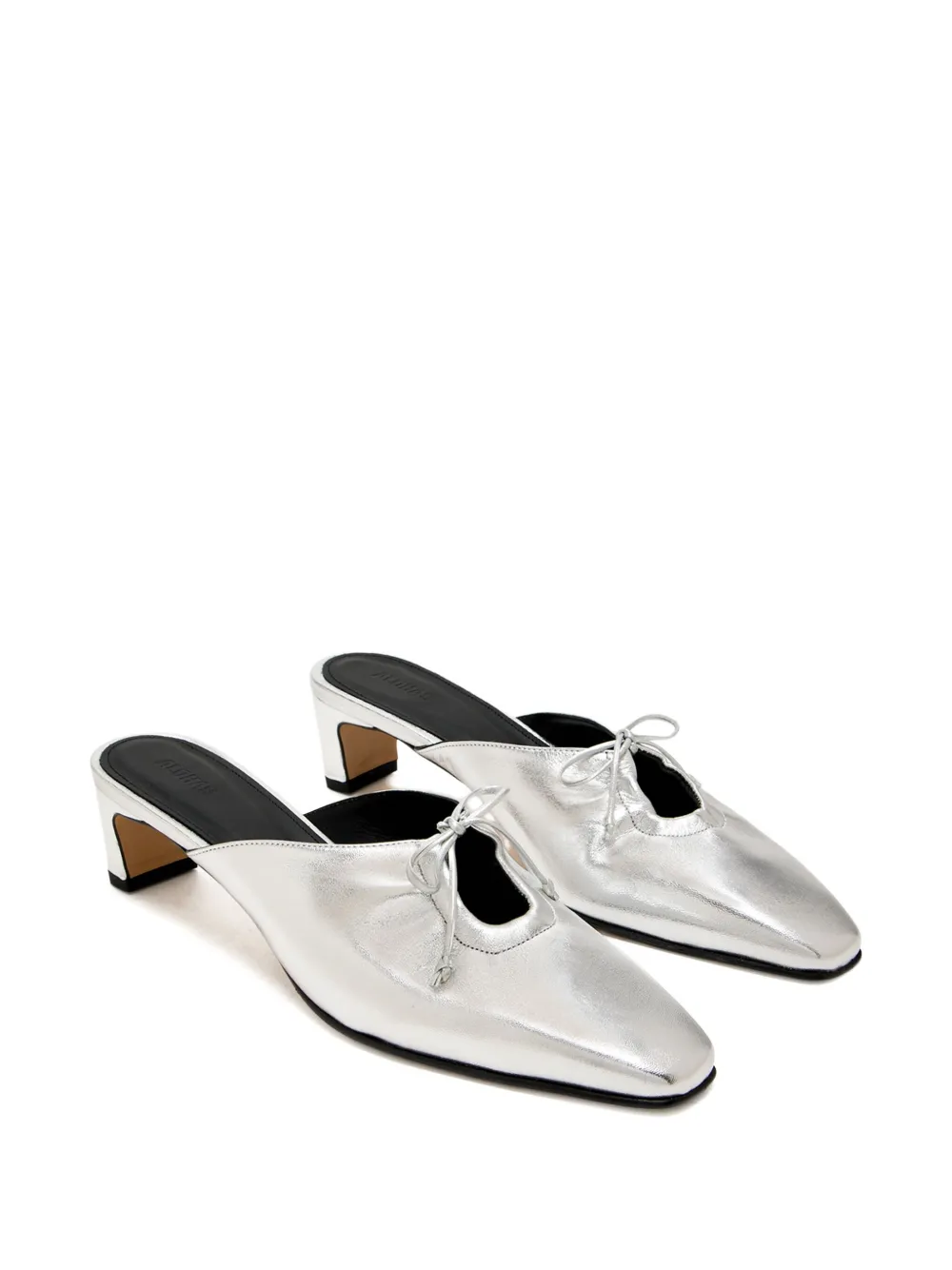 ALOHAS 50mm Amar metallic leather mules Silver