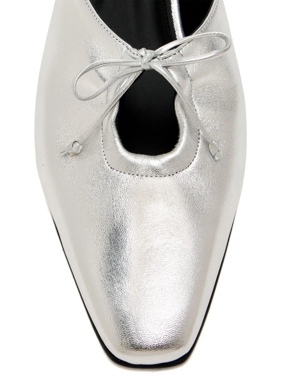 ALOHAS 50mm Amar metallic leather mules Silver