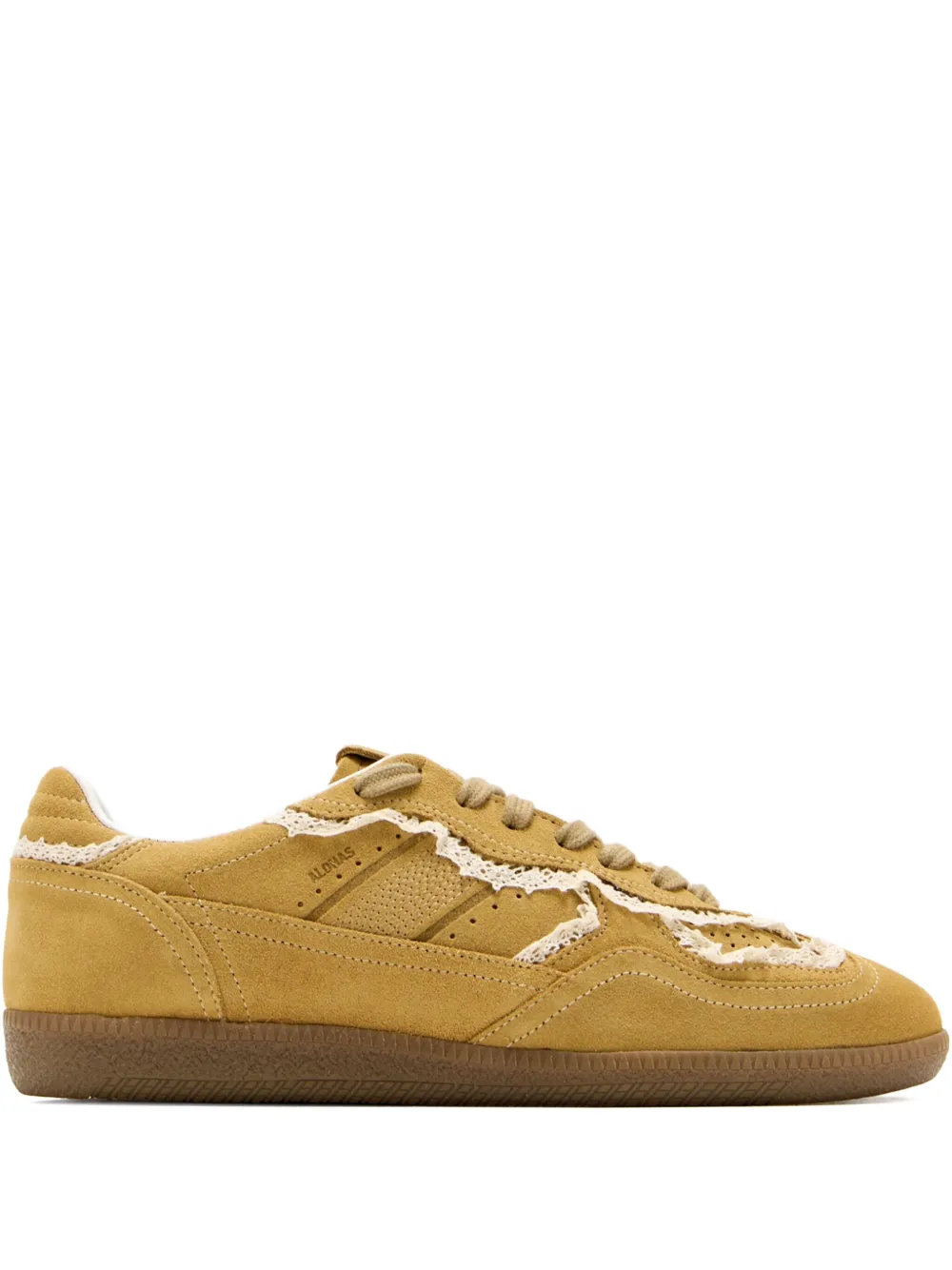 ALOHAS lace-trimmed suede sneakers Yellow
