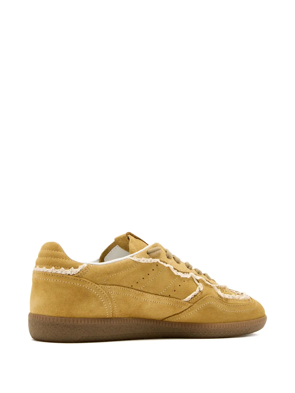 ALOHAS lace-trimmed suede sneakers - Geel