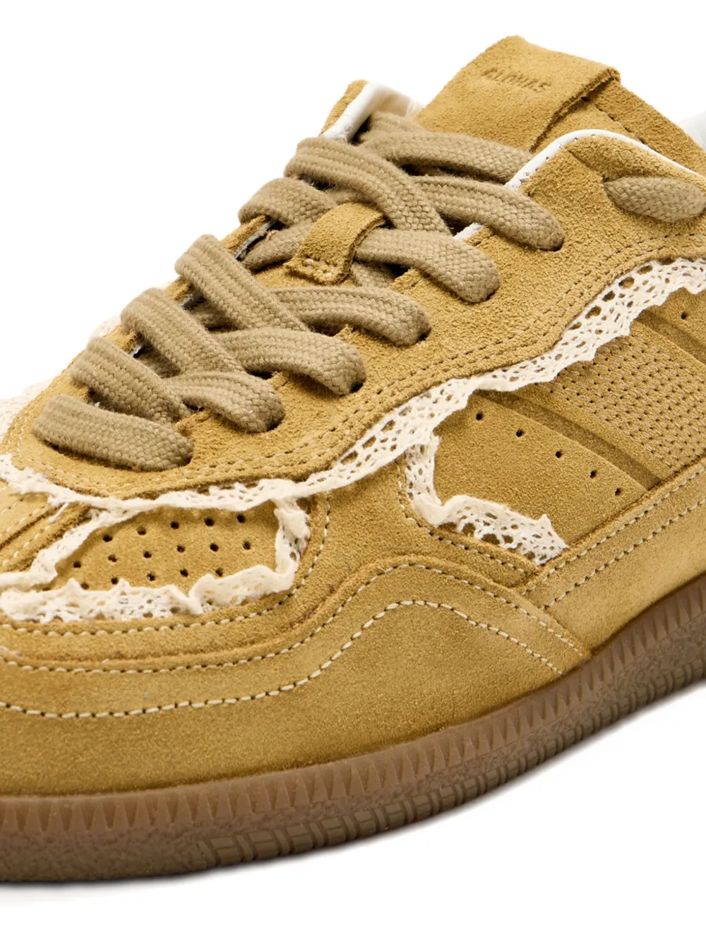 ALOHAS lace-trimmed suede sneakers Yellow