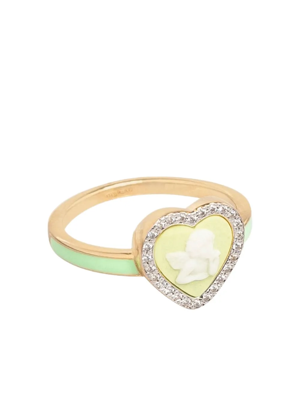  Cameo & Beyond Sparkling Cherub Ring - Gold 
