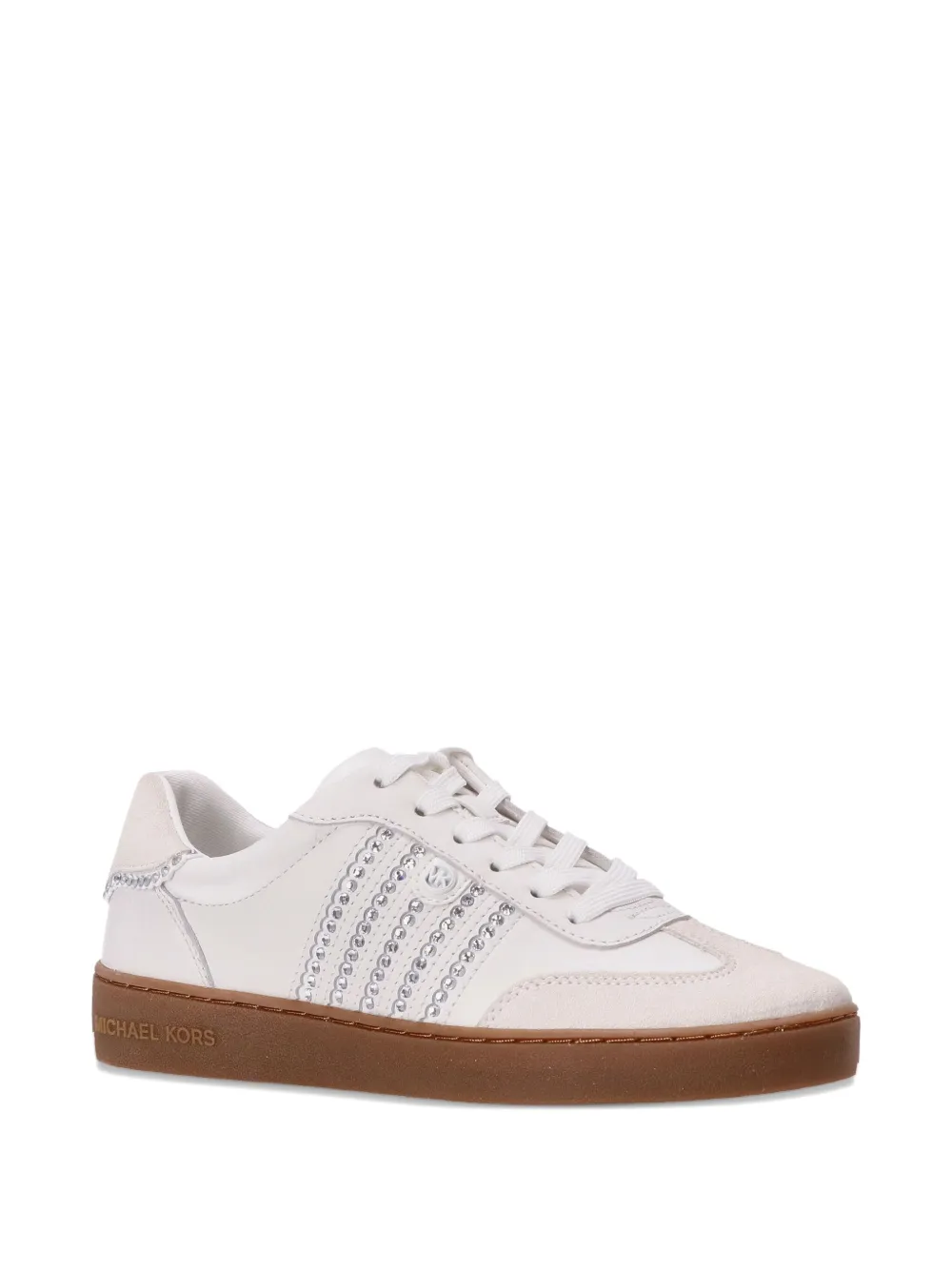 Michael Kors Scotty sneakers met stras - Wit
