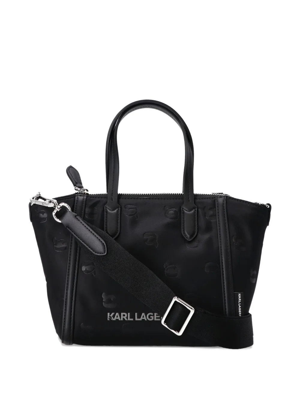 Karl Lagerfeld Shopper met logo-reliëf Zwart