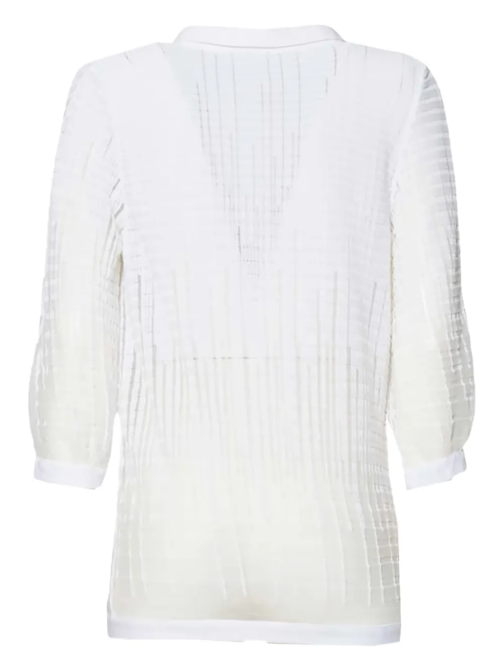 Mirco Giovannini Blouse met textuur en V-hals - Wit