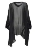 Mirco Giovannini asymmetric chiffon blouse - Black