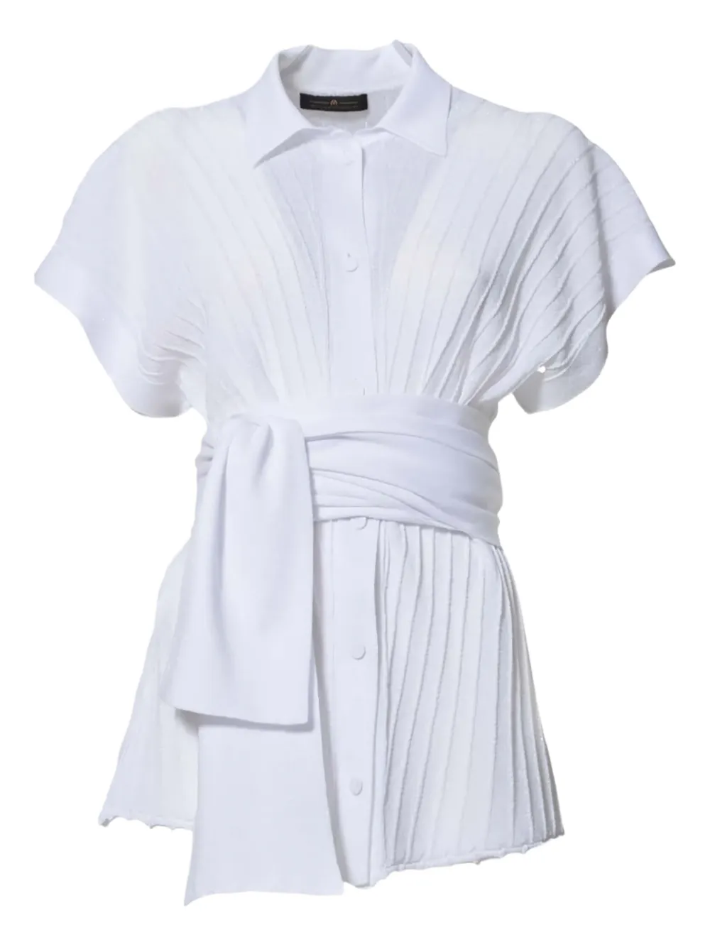 Mirco Giovannini pleated blouse | White | Image 1