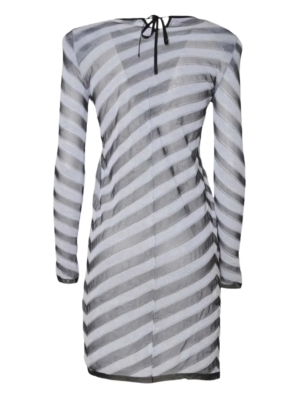 Mirco Giovannini striped long-sleeved dress - Grijs