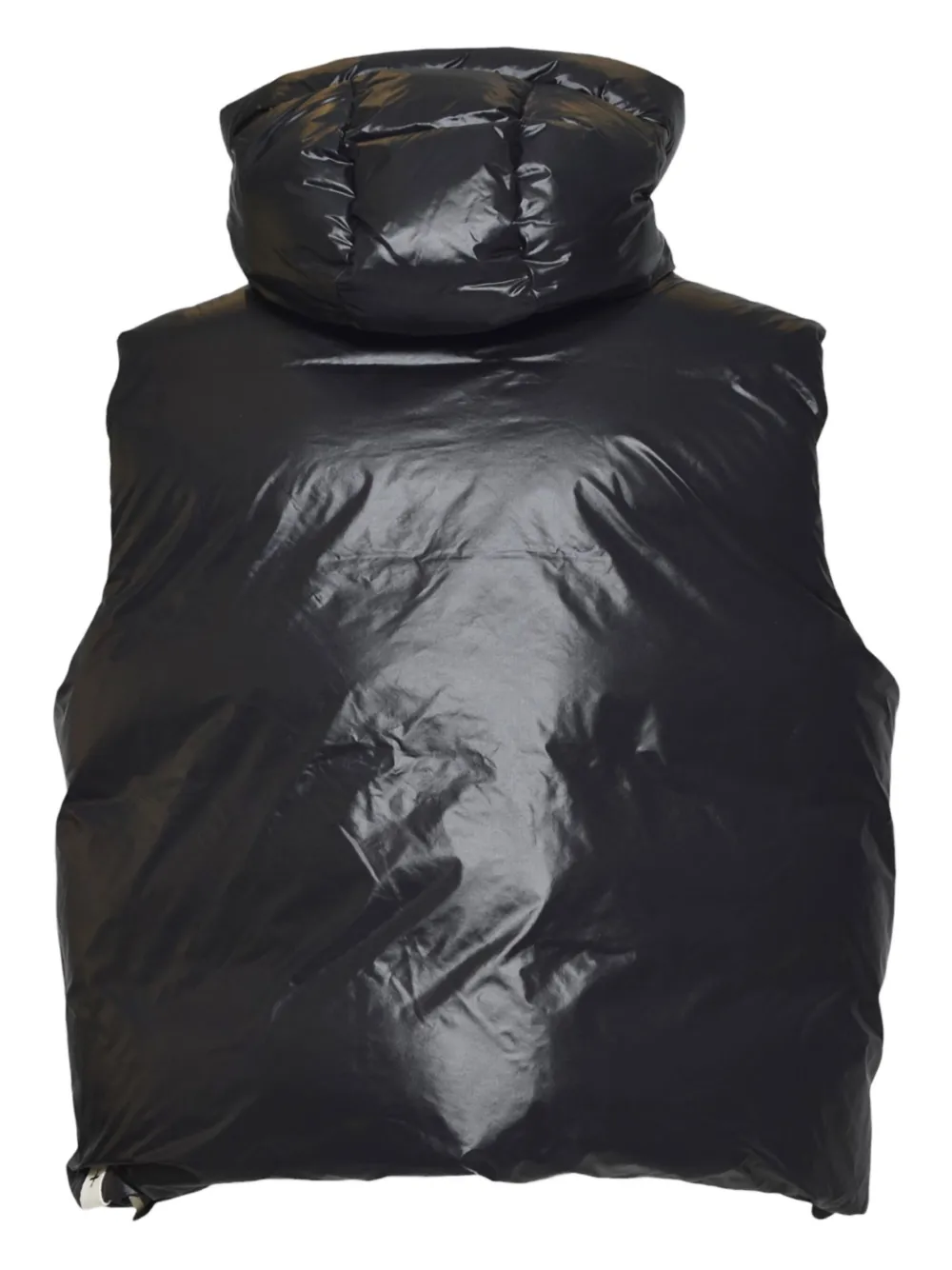 Jil Sander Cropped Sleeveless Puffer Jacket With Finish In Black