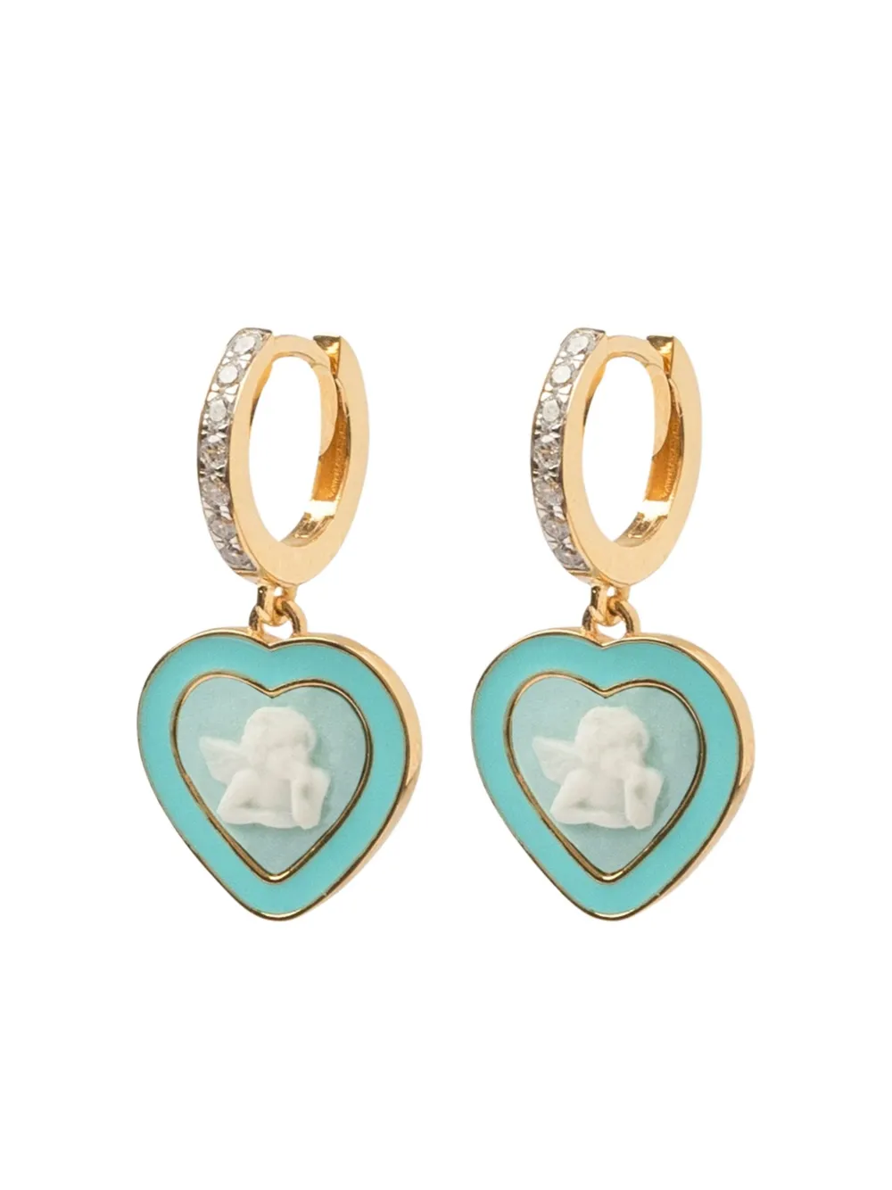 Cameo & Beyond Friendship Cherubs Heart ピアス - ゴールドトーン Cameo & Beyond Friendship Cherubs Heart ピアス - ゴールドトーン