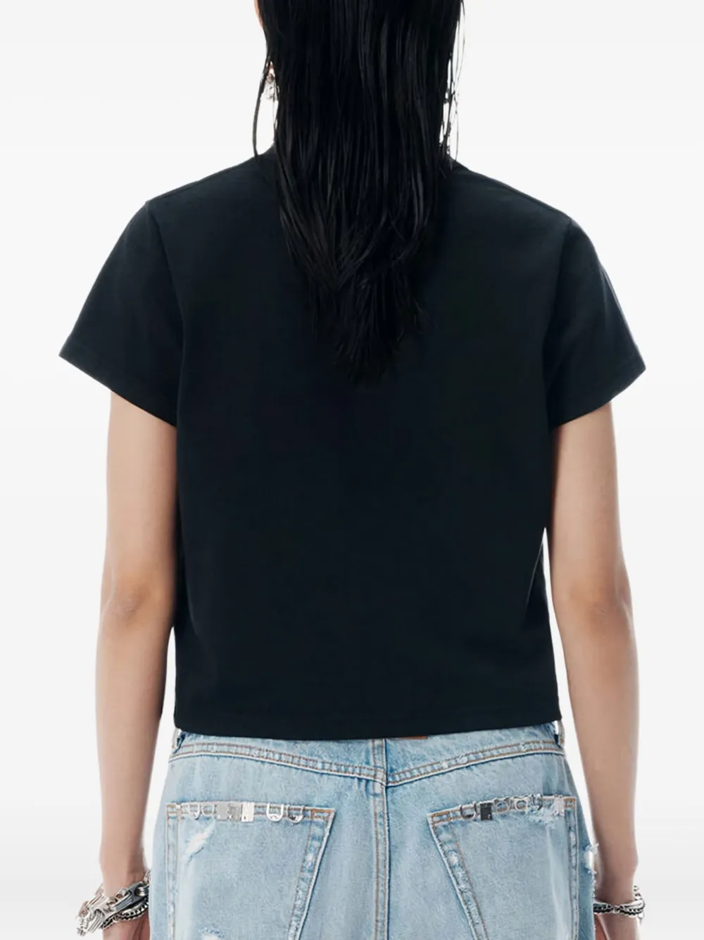 Alexander Wang Shrunken T-shirt Zwart