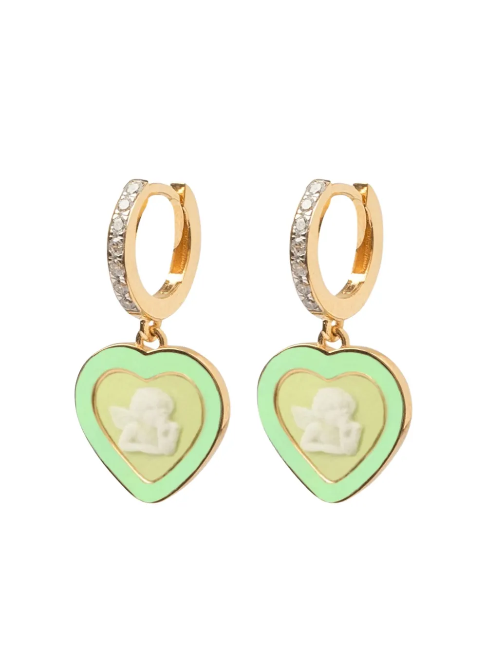 Cameo & Beyond Friendship Cherubs Heart ピアス - ゴールドトーン Cameo & Beyond Friendship Cherubs Heart ピアス - ゴールドトーン