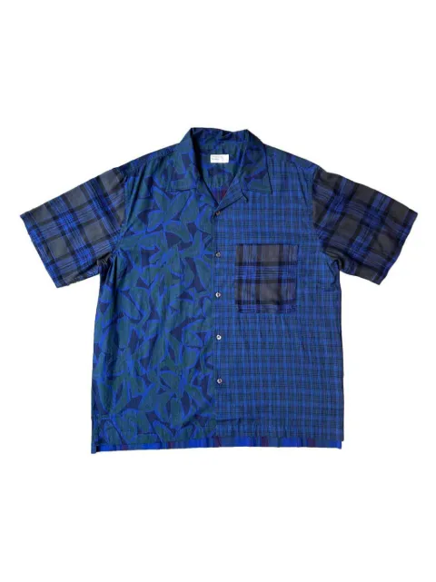 Universal Works leaf-print plaid shirt