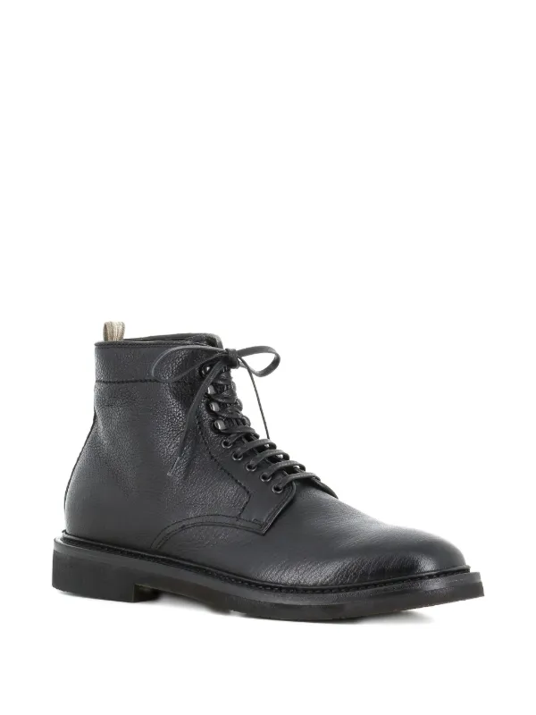Officine Creative Leather lace-up Boots | Black | FARFETCH AO