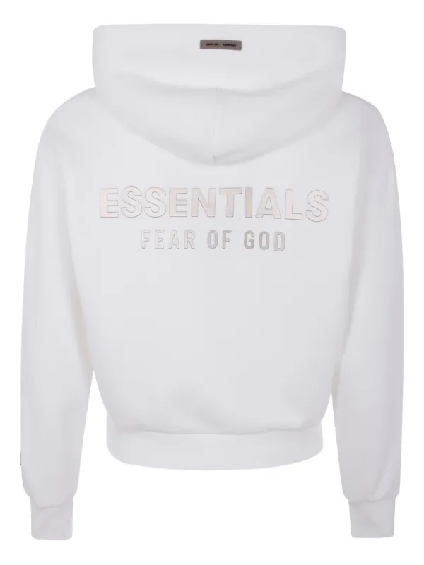 FEAR OF GOD ESSENTIALS logo-print Hoodie White FARFETCH