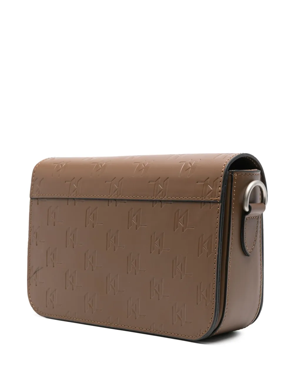 Karl Lagerfeld leather messenger bag - Bruin