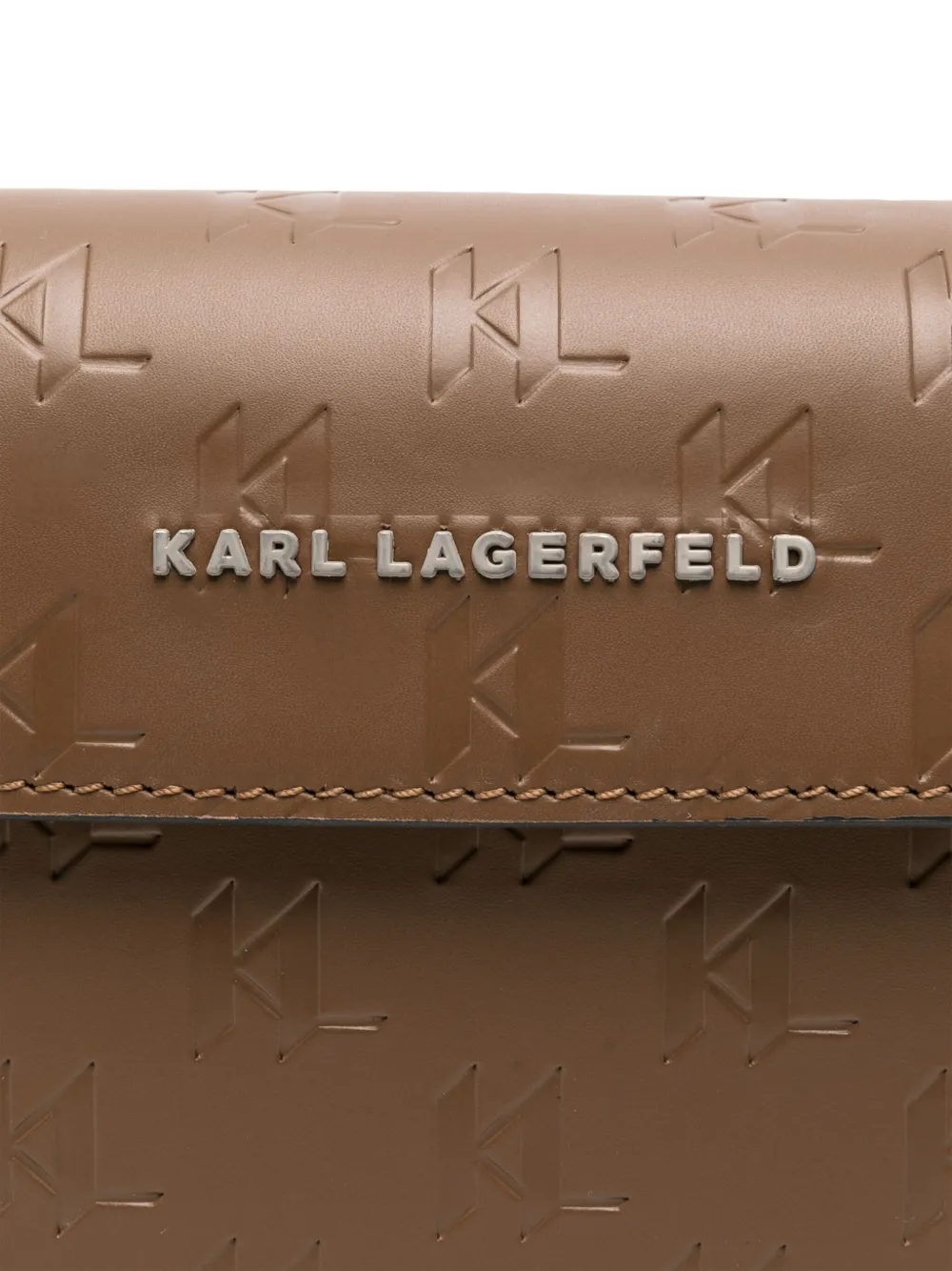 Karl Lagerfeld Leren messengertas Bruin