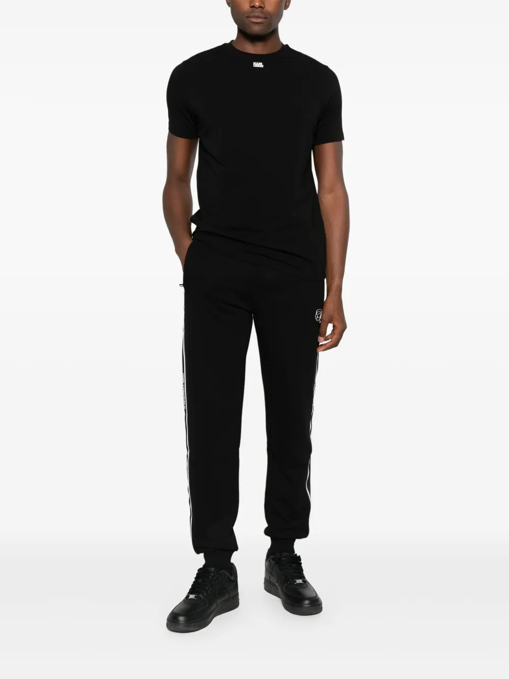 Karl Lagerfeld logo-appliqué T-shirt - Zwart