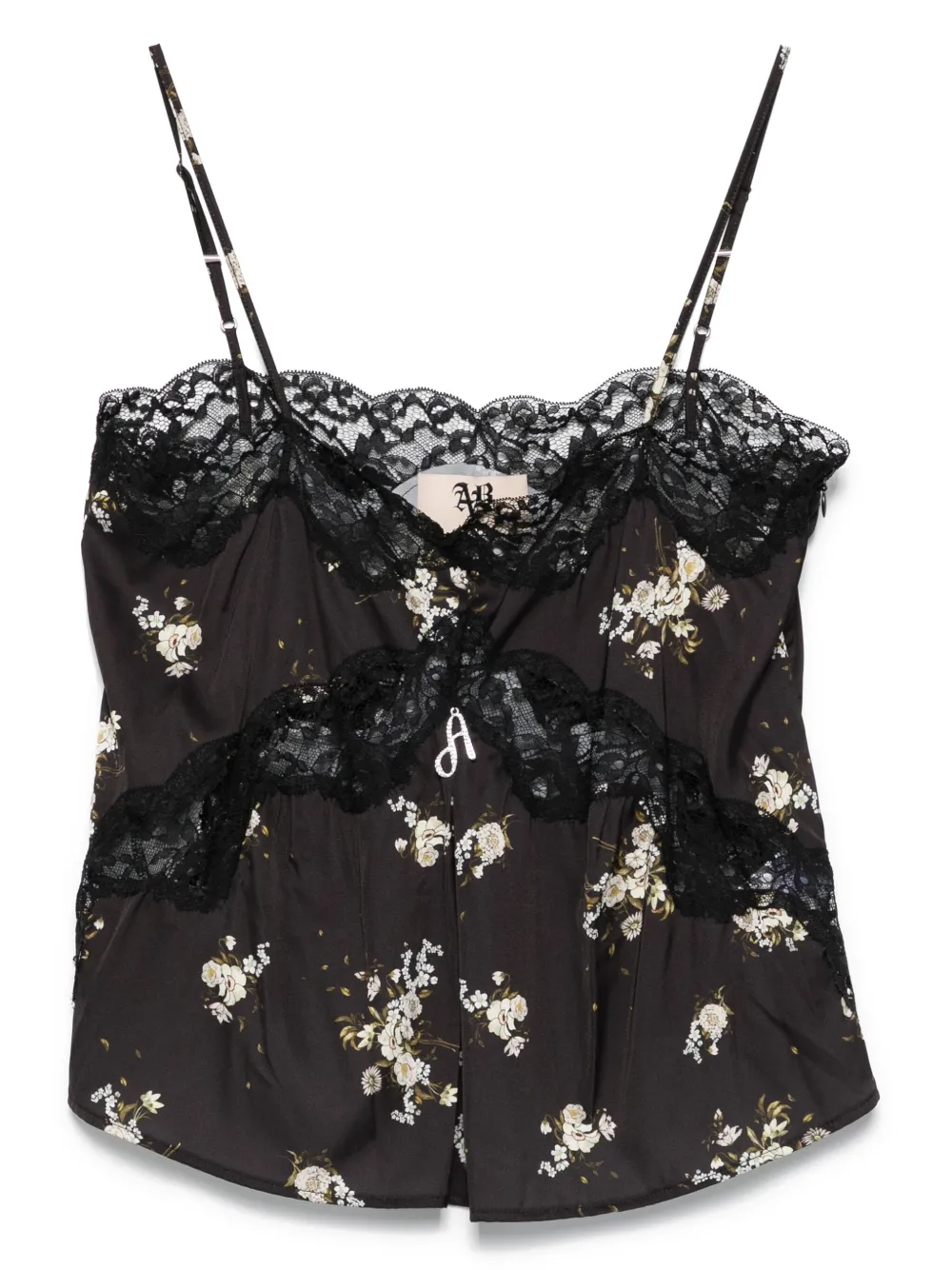 floral-print tank top