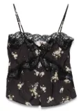 Aniye By floral-print tank top - Black