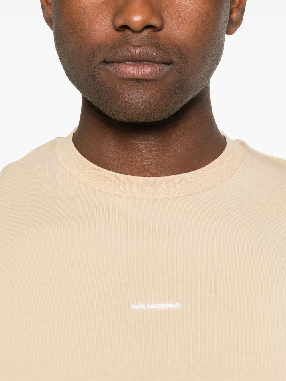 Karl Lagerfeld T-shirt met logo-applicatie Beige