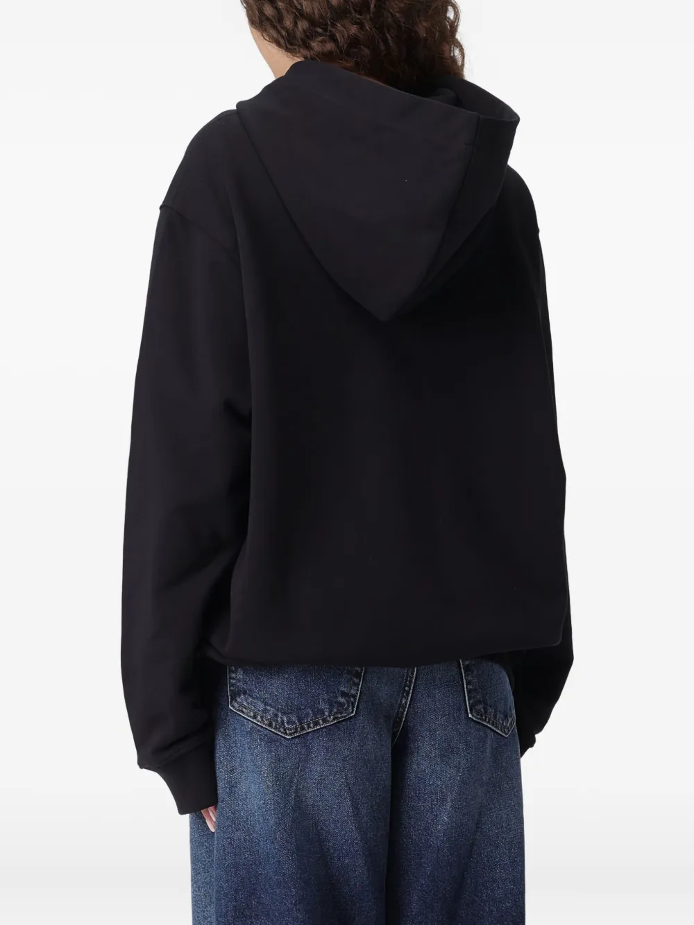 Moschino Floral-print Hoodie In Black