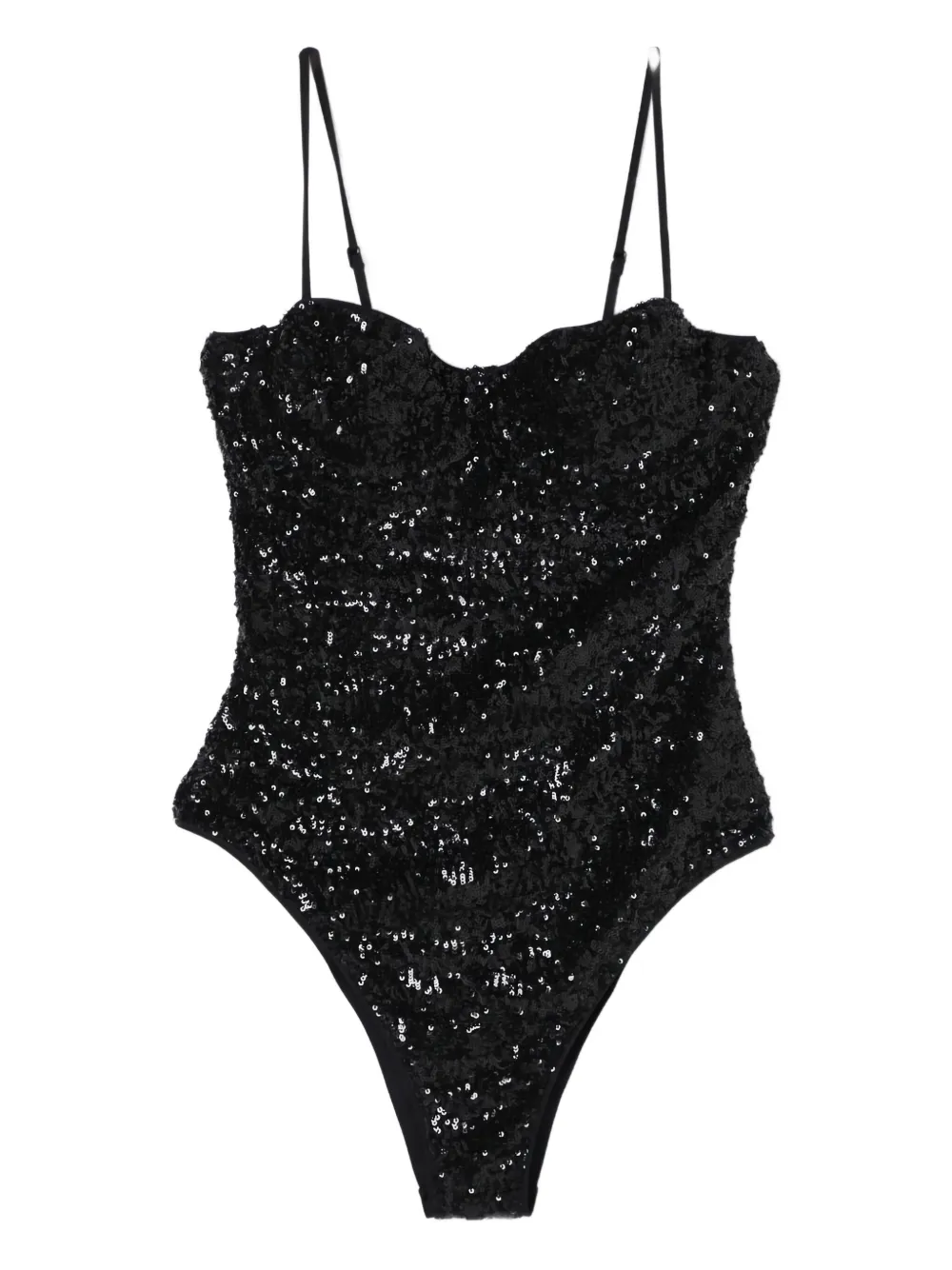 MC2 Saint Barth sequin spaghetti-strap bodysuit Zwart