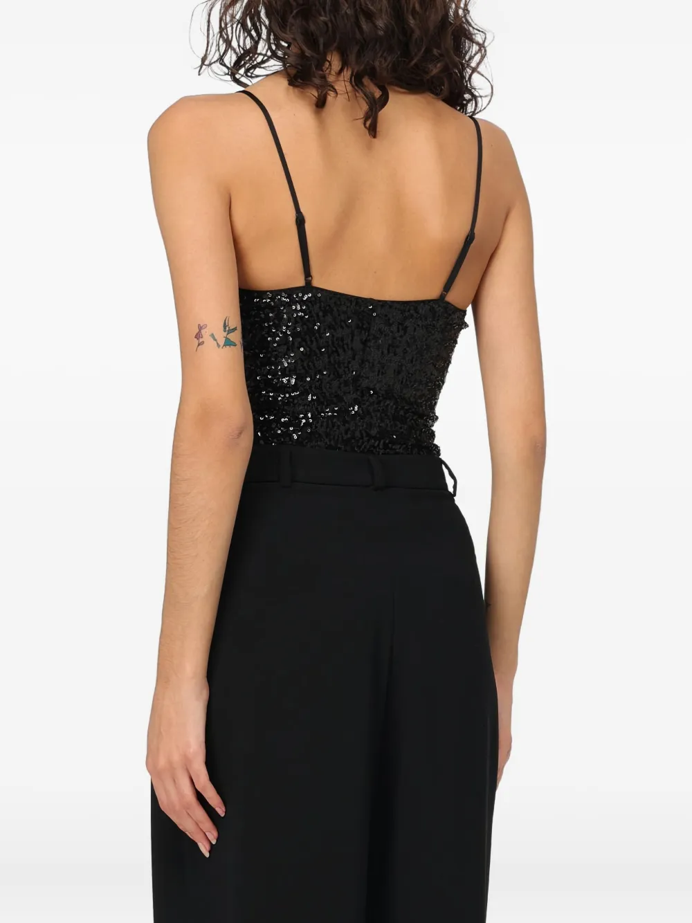 MC2 Saint Barth sequin spaghetti-strap bodysuit Zwart