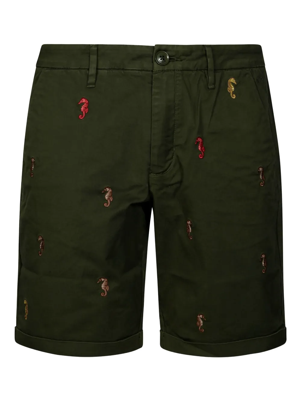 Sun68 Shorts met geborduurd zeepaard Groen