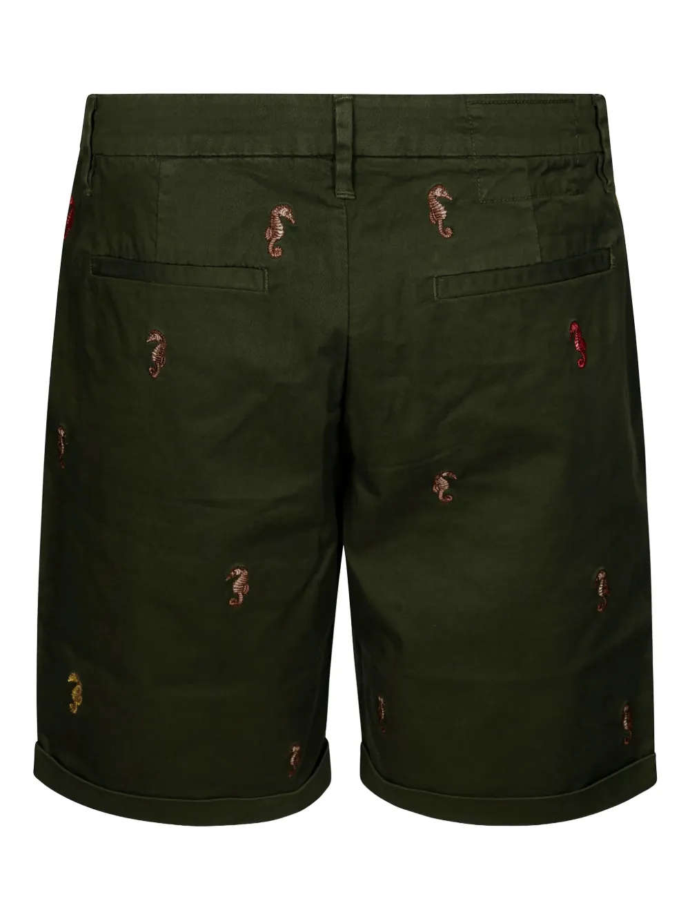 Sun68 Shorts met geborduurd zeepaard Groen