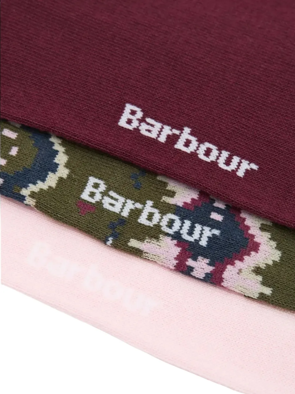 Barbour Logo-print Socks (set Of Three) In Pink