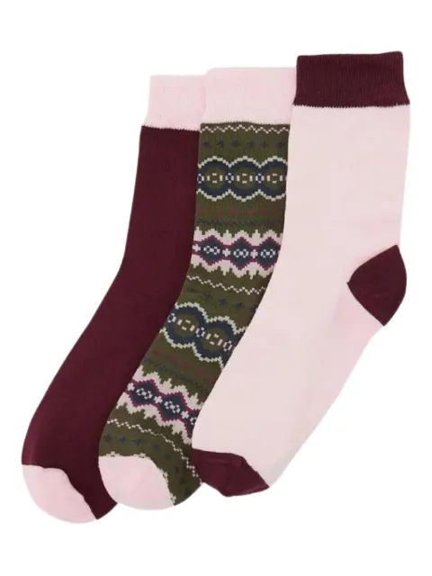 Barbour set de  tres pares de calcetines con logo estampado