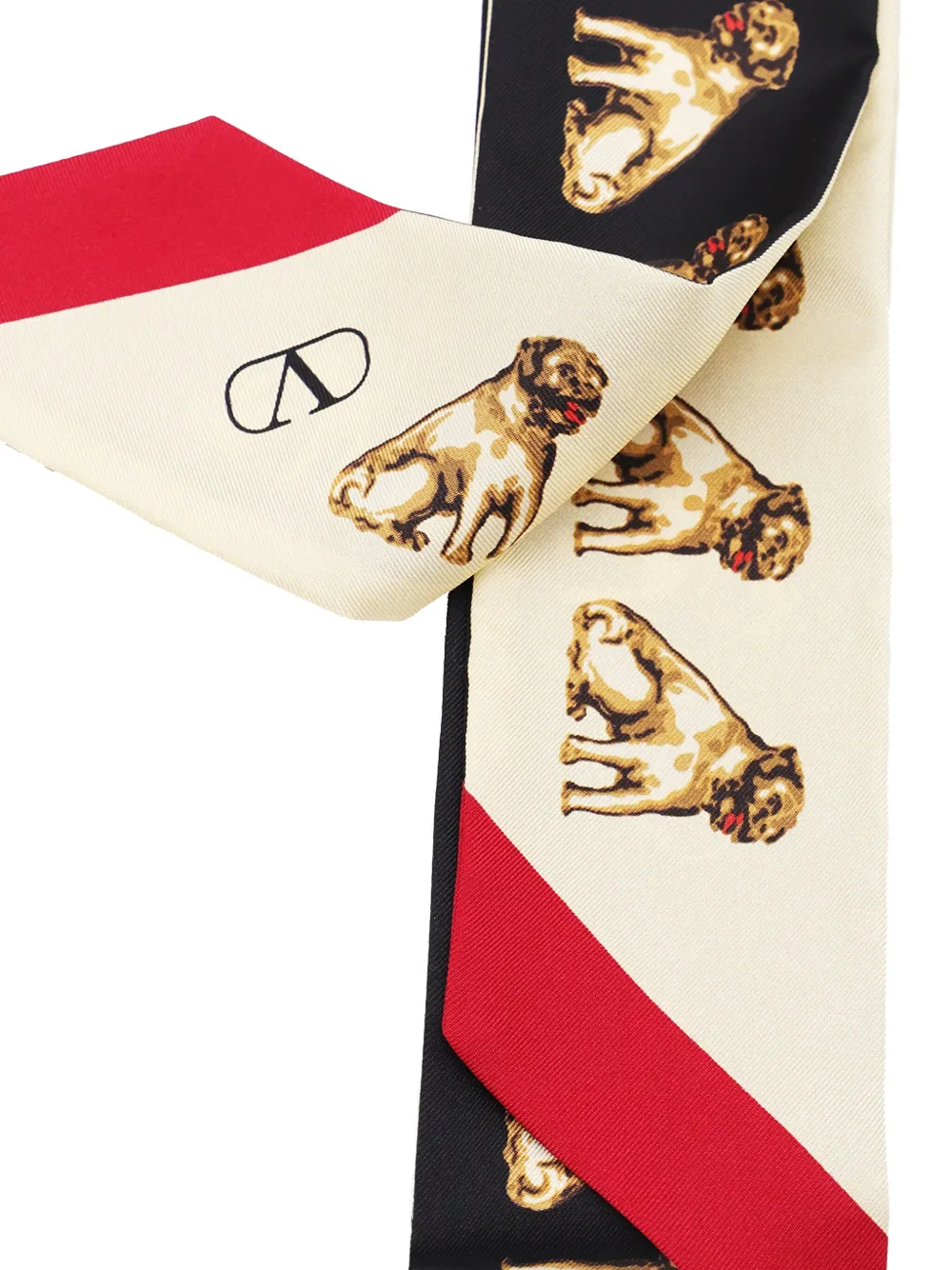 Valentino Garavani lion motif silk scarf - Zwart