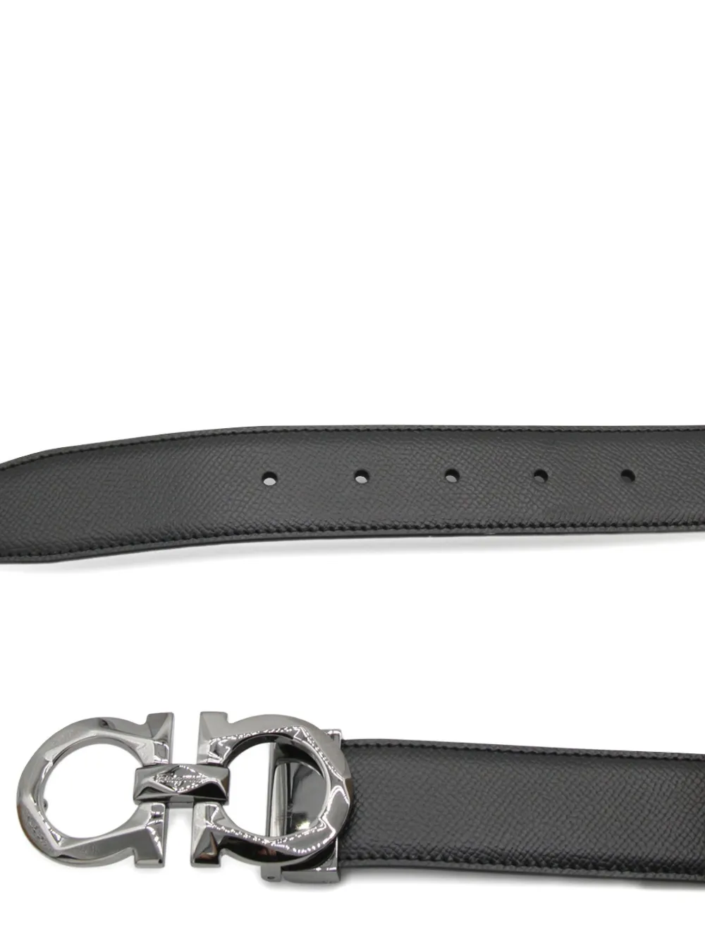 Ferragamo Gancini leather belt - Zwart