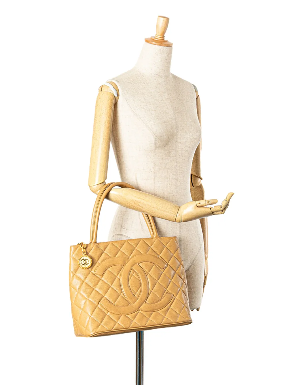 Pre-owned Chanel 1997-1999 Caviar Medallion Tote Bag