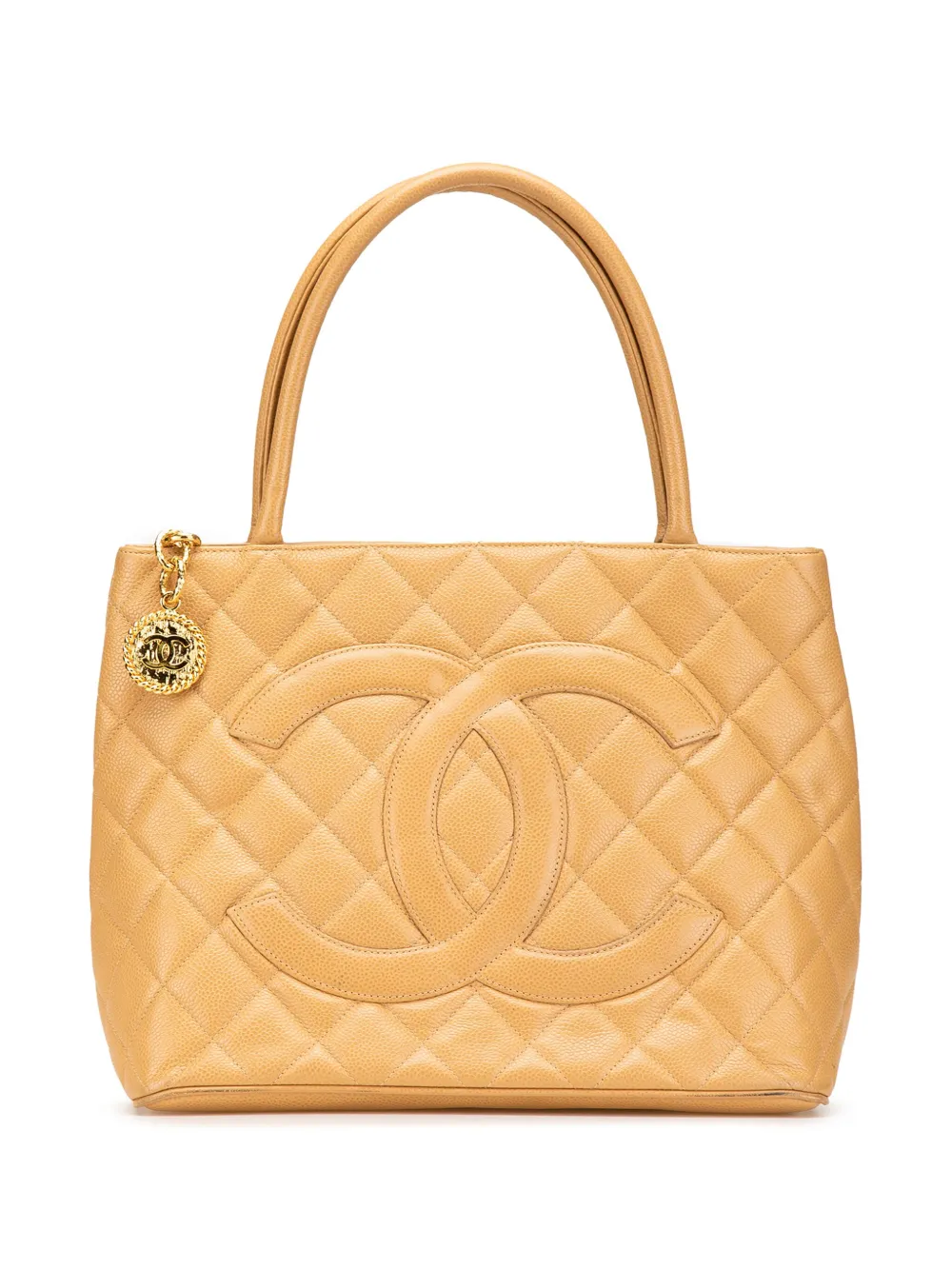 CHANEL Pre-Owned 1997-1999 キャビア メダリオン ハンドバッグ - ブラウン CHANEL Pre-Owned 1997-1999 キャビア メダリオン ハンドバッグ - ブラウン
