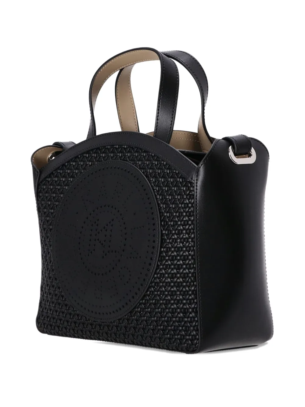 Karl Lagerfeld Kleine shopper met geperforeerd logo Zwart
