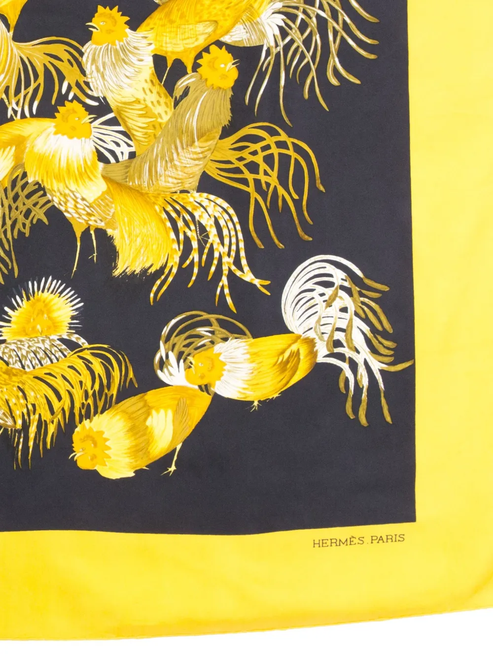 Pre-owned Hermes 1966 Les Coqs Ou Les Jeunes Coqs Silk Scarf